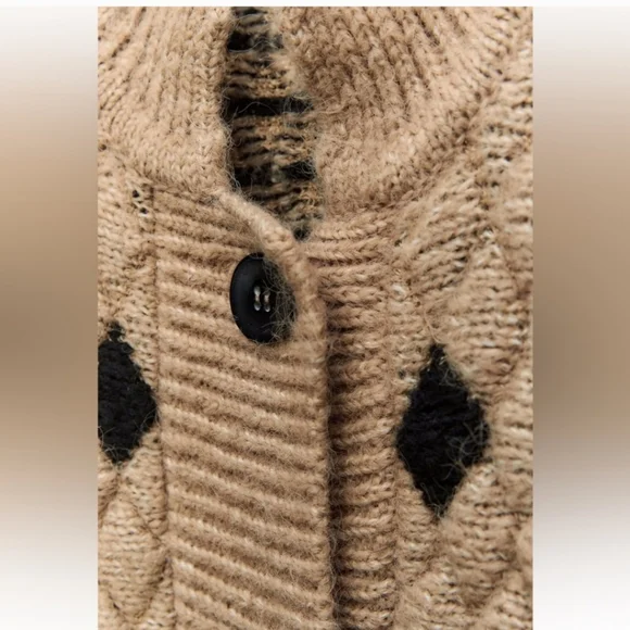 ❌️SOLD❌️STRUCTURED KNIT CARDIGAN TAUPE BROWN SIZE S - Picture 16 of 16